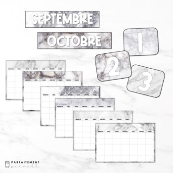 French Marble Classroom Calendar