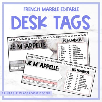 French Marble Desk Name Plate