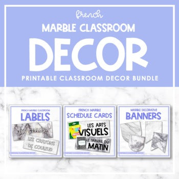 French Marble Classroom Decor Bundle