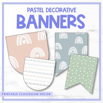 French Pastel Decorative Banners | Editable
