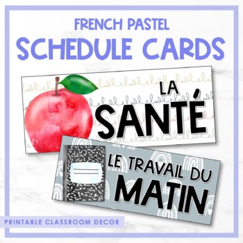 French Pastel Schedule Cards