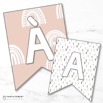 French Pastel A-Z Banner & Decorative Borders