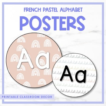 French Pastel Alphabet Word Wall Posters