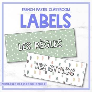 French Pastel Classroom Labels