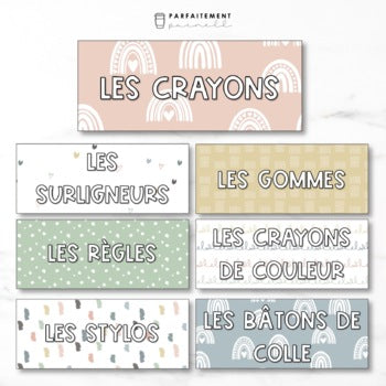 French Pastel Classroom Labels