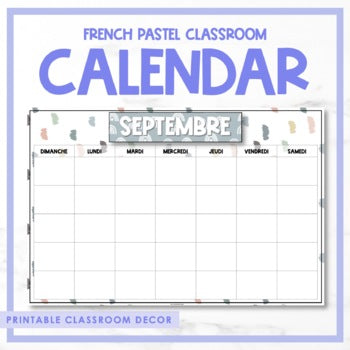 French Pastel Classroom Calendar