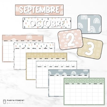 French Pastel Classroom Calendar