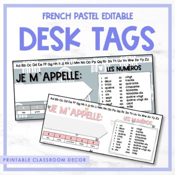 French Pastel Desk Name Plate