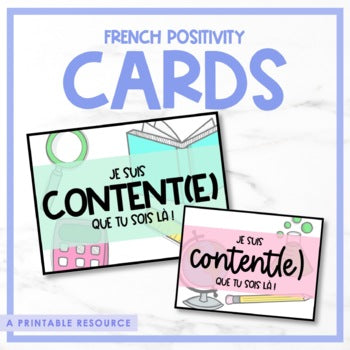 French Back to School Positivity Note Cards