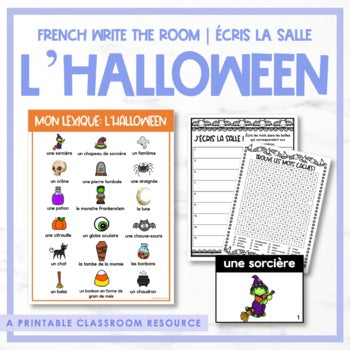 French Write the Room | Écris la salle - l'Halloween