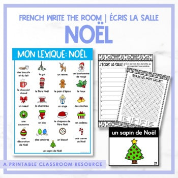 French Write the Room | Écris la salle - Noël