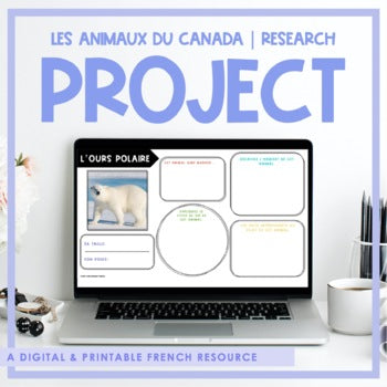 Les animaux du Canada | Printable & Digital Research Project