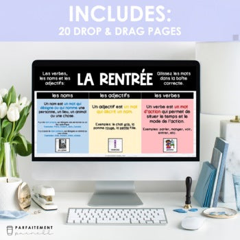 La rentrée | Les verbes, les noms et les adjectifs - Distance Learning