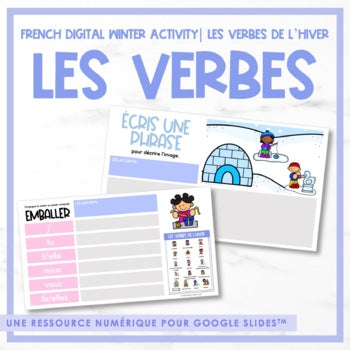 Les verbes de l'hiver | French Digital Winter Activities | Distance Learning