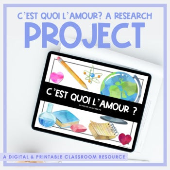 C'est quoi l'amour? | Printable & Digital Research Project