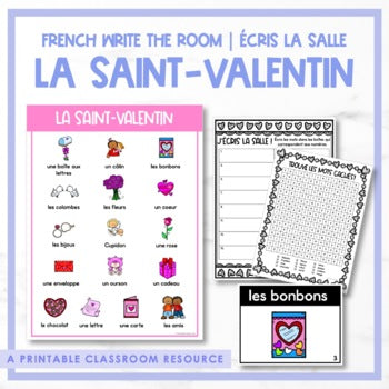 French Write the Room | Écris la salle - la Saint-Valentin