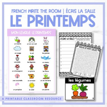 French Write the Room | Écris la salle - le printemps