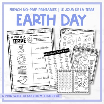 French Earth Day Printables & Activity Booklet | le jour de la terre