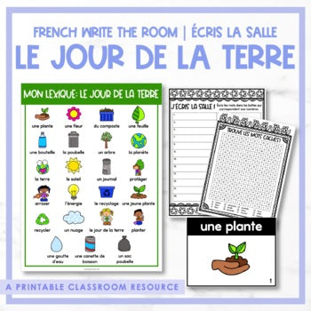 French Write the Room | Écris la salle - le jour de la terre