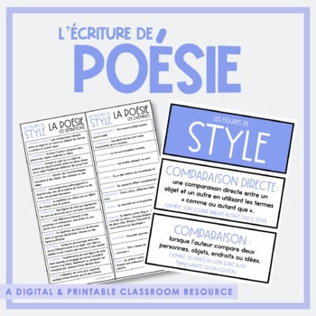 French Poetry Writing Activities | L'écriture de poésie