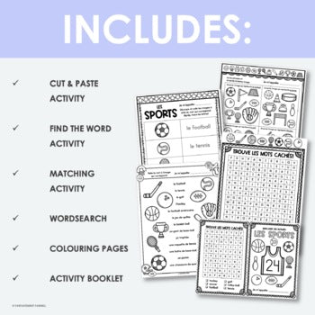 French Sports Printables & Activity Booklet | les sports