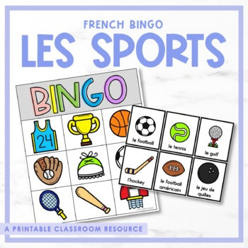 French Sports Bingo | les sports