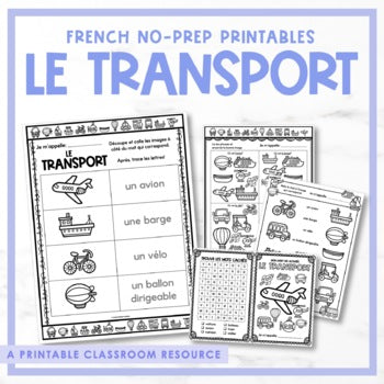 French Transportation Printables & Activity Booklet | le transport