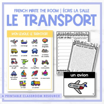 French Write the Room | Écris la salle - le transport