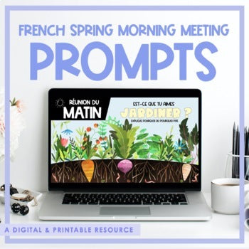 French Spring Morning Meeting Prompts | Digital & Printable