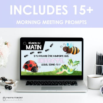 French Spring Morning Meeting Prompts | Digital & Printable