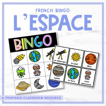 French Space Bingo | l'espace