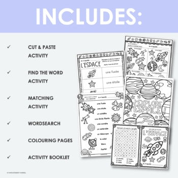 French Space Printables & Activity Booklet | l'espace