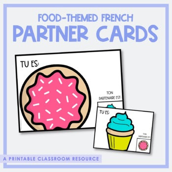 French Partner Cards | Food Theme