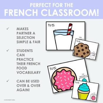 French Partner Cards | Food Theme