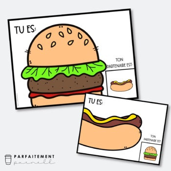 French Partner Cards | Food Theme