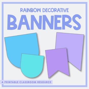 French Rainbow Decorative Banners | Editable