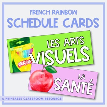 French Rainbow Schedule Cards