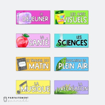French Rainbow Schedule Cards