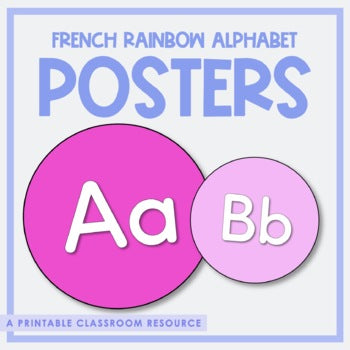 French Rainbow Alphabet Word Wall Posters