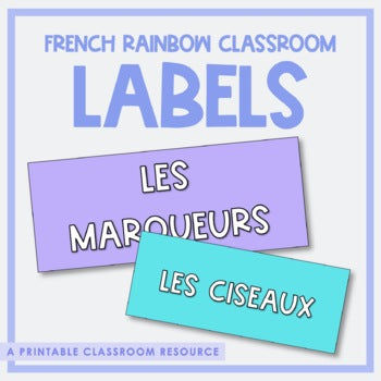 French Rainbow Classroom Labels