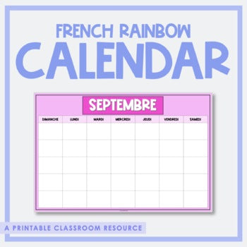 French Rainbow Classroom Calendar