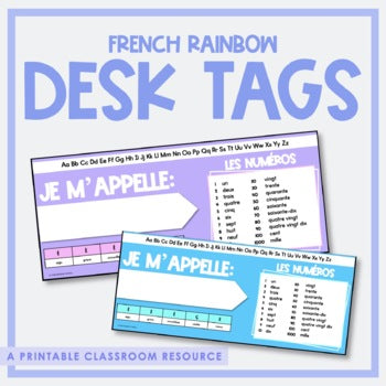 French Rainbow Desk Name Tag