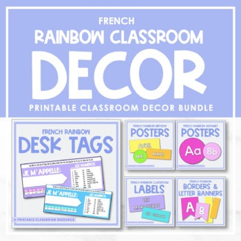French Rainbow Classroom Decor Bundle