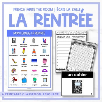 French Write the Room | Écris la salle - la rentrée