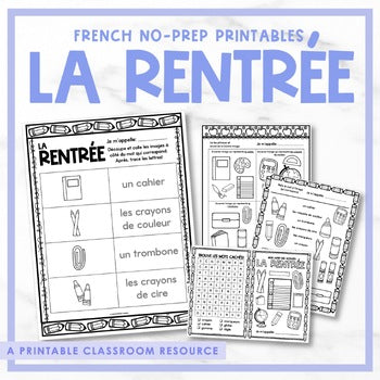 French Back to School Printables & Activity Booklet | la rentrée