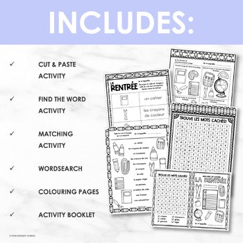 French Back to School Printables & Activity Booklet | la rentrée