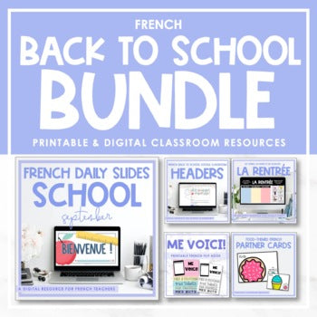 French Back to School Activity Bundle | la rentrée