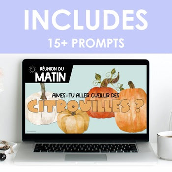 French Fall/Autumn Morning Meeting Prompts | Digital & Printable