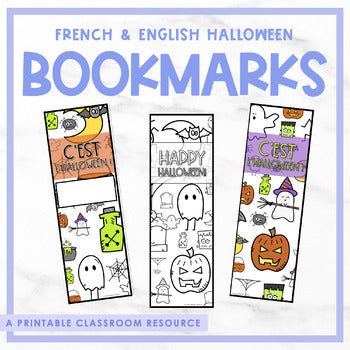 French & English Halloween Bookmarks | l'halloween