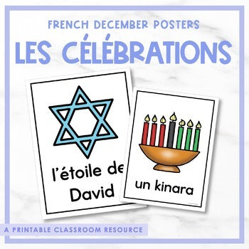 French December Celebrations Posters | les célébrations
